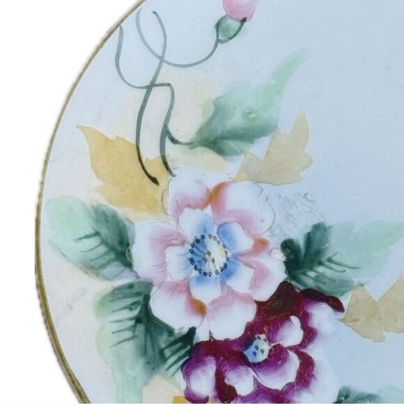 Floral Decorative Plate with Gold Accents - Picture 2 of 6